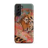 Sweet Dreams - Bengal Tiger Surrealism Phone Case Samsung Galaxy S21 Plus / Matte Vibrant Phone Case Tiger Orange Black Stripes Colorful