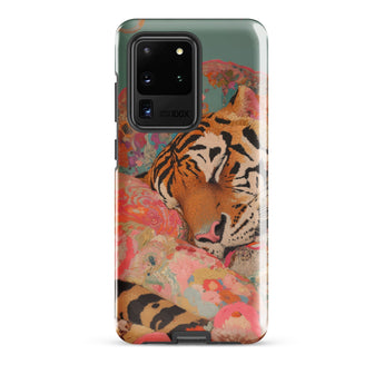 Sweet Dreams - Bengal Tiger Surrealism Phone Case Samsung Galaxy S20 Ultra / Gloss Vibrant Phone Case Tiger Orange Black Stripes Colorful