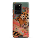 Sweet Dreams - Bengal Tiger Surrealism Samsung Case, Galaxy S20 Ultra / Matte, Smartphone Case Tiger’s Head Floral Pattern