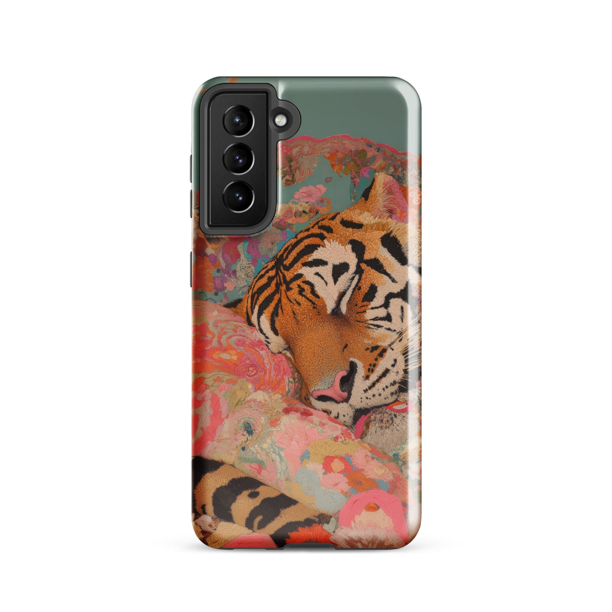 Sweet Dreams Bengal Tiger Surrealism Samsung Case, Galaxy S21 / Gloss, Smartphone Tiger Themed Case