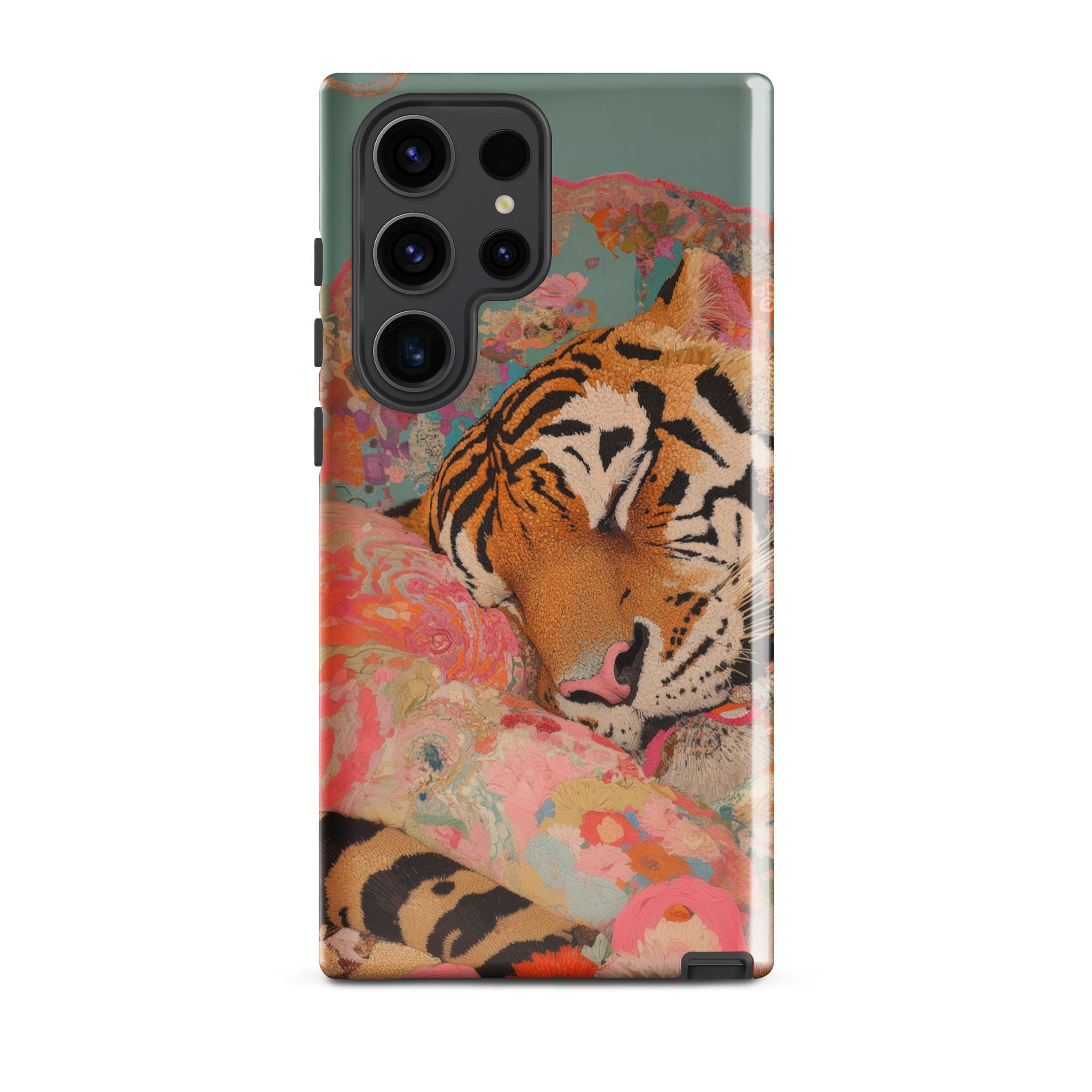 Sweet Dreams Bengal Tiger Surrealism Samsung Case, Galaxy S23 Ultra / Gloss, Smartphone Case Tiger Design