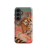 Sweet Dreams - Bengal Tiger Surrealism Samsung Case, Galaxy S24 / Gloss, Phone Case Tiger Floral Background