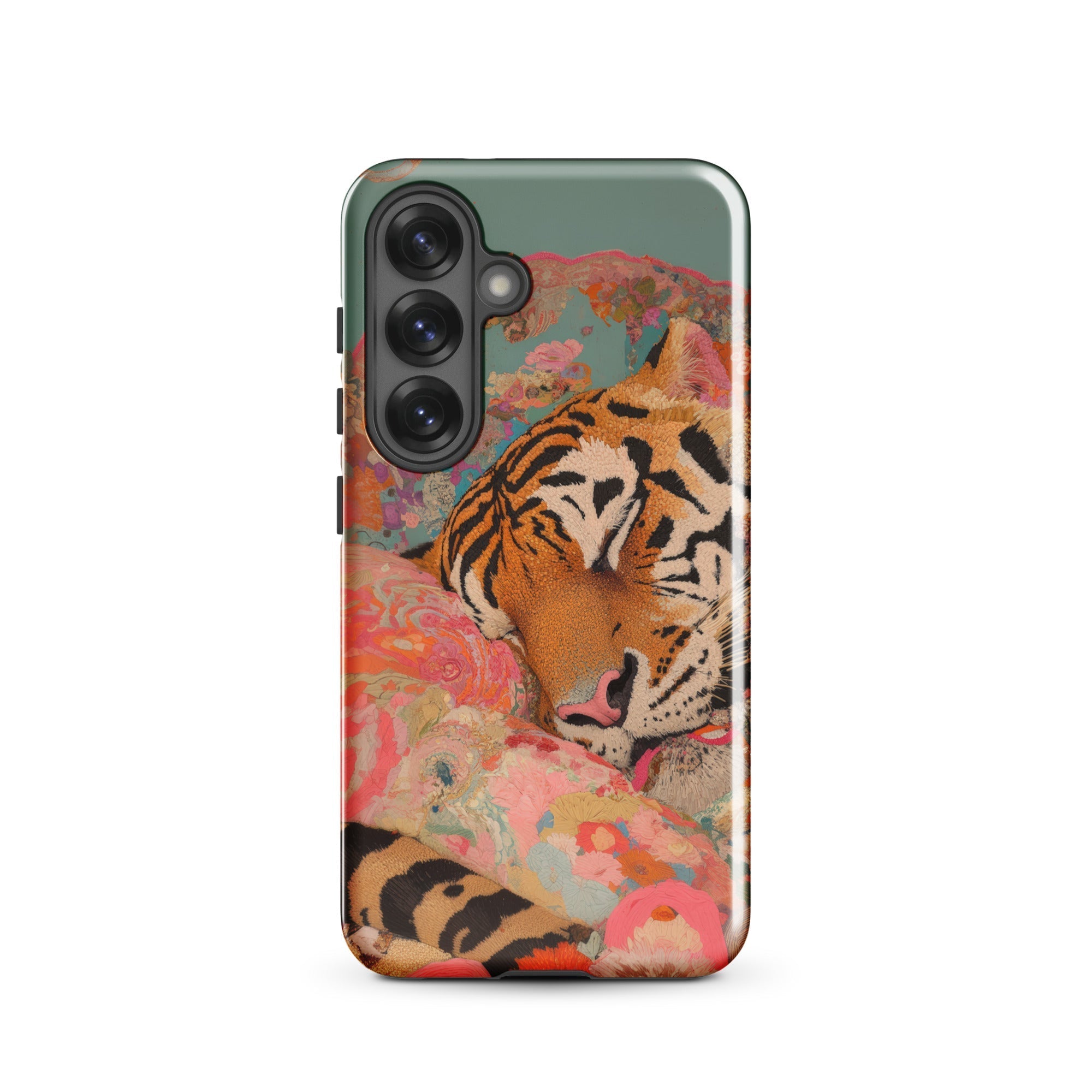 Sweet Dreams Bengal Tiger Surrealism Samsung Case, Galaxy S25 / Gloss, Smartphone Tiger Themed Case