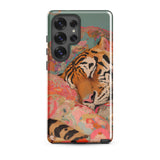 Sweet Dreams - Bengal Tiger Surrealism Samsung Case, Galaxy S25 Ultra / Gloss, Smartphone Decorative Case Tiger Floral Background