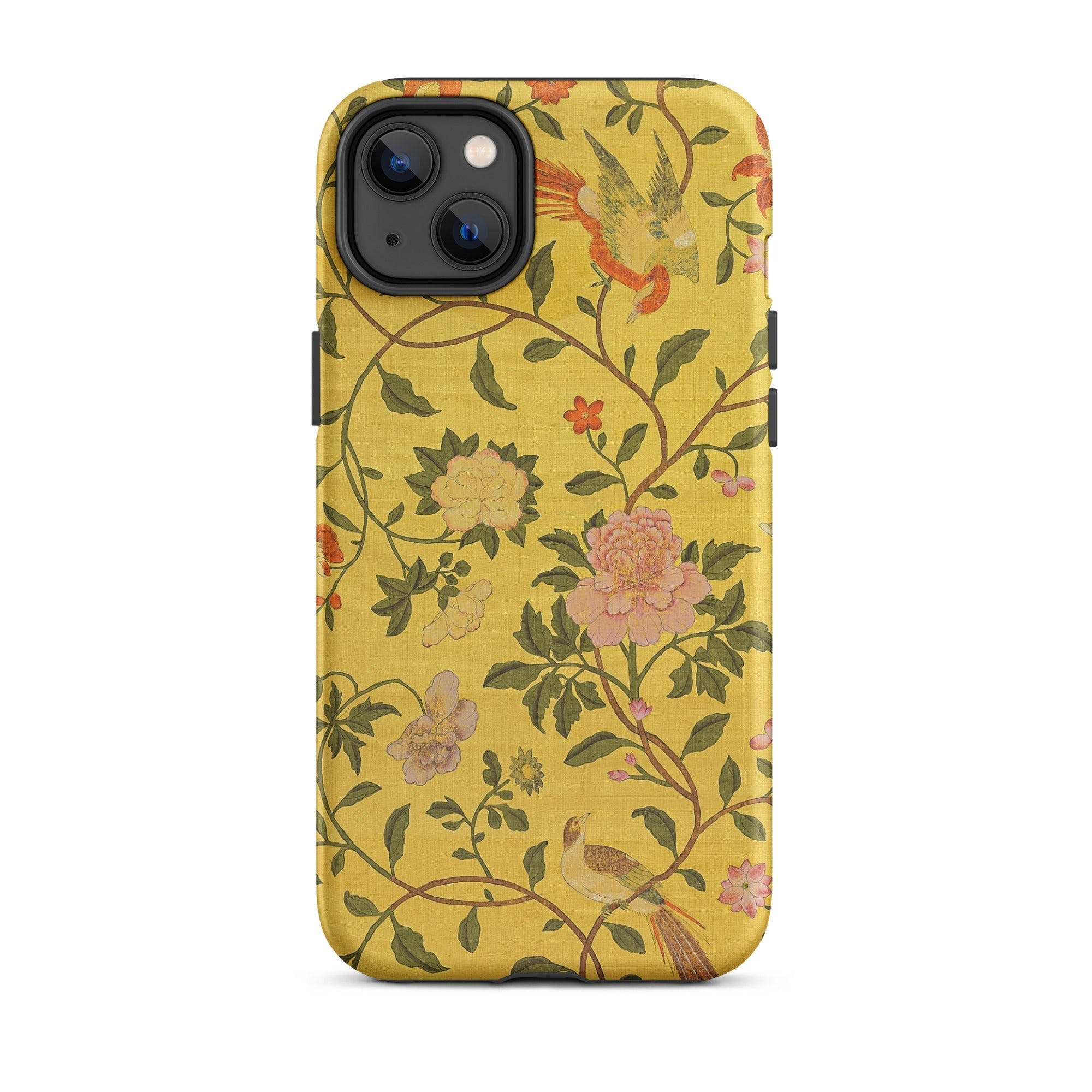 Sweet Summer Painted Chinese Silk Iphone Case, 14 Plus / Matte, Floral Patterned Phone Case