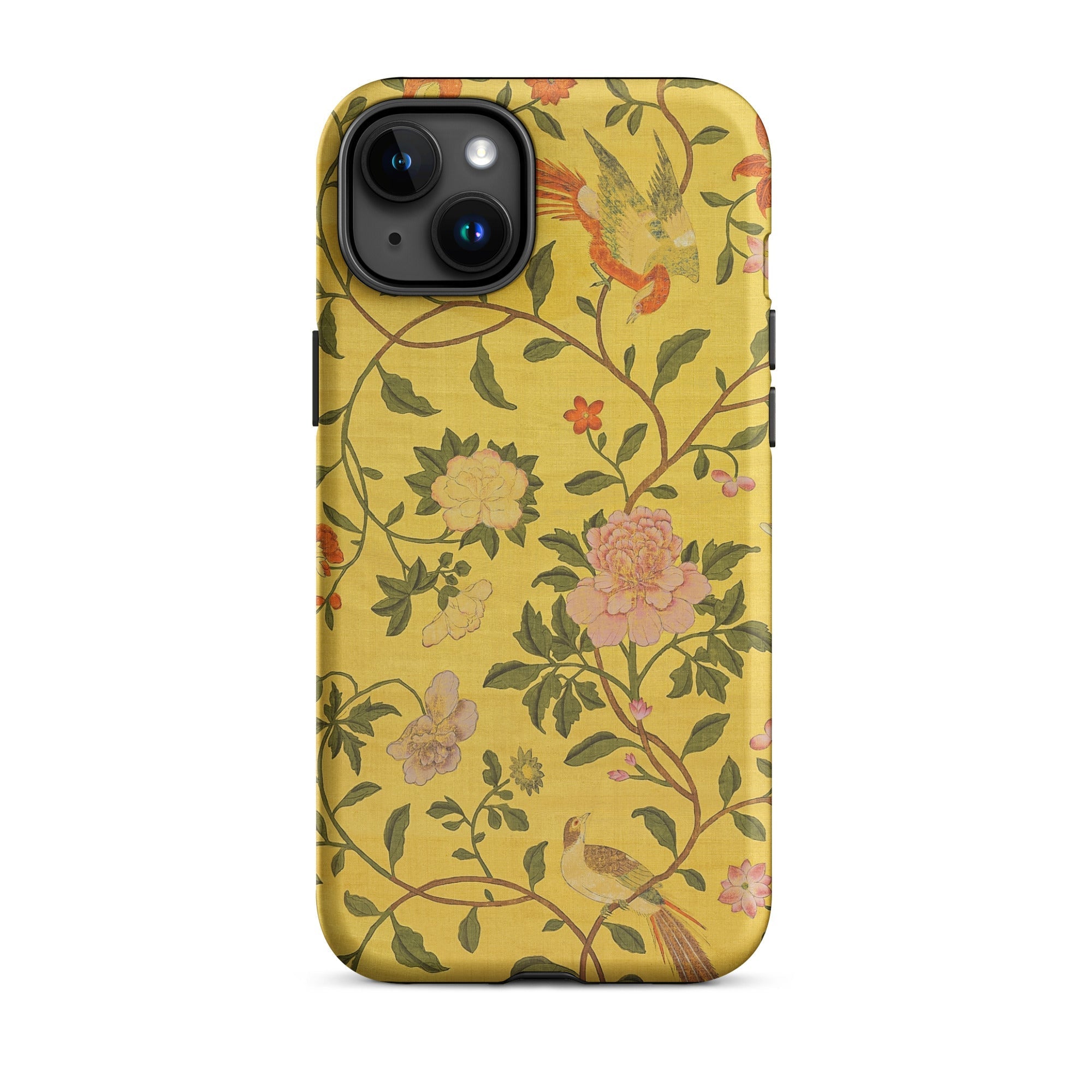 Sweet Summer Painted Chinese Silk Iphone Case, 15 Plus / Matte, Floral Patterned Phone Case