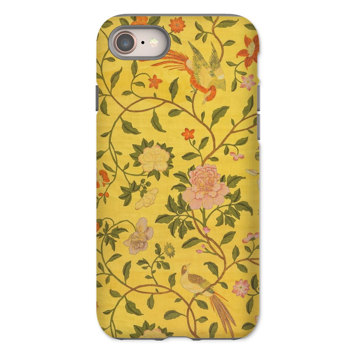 Sweet Summer - Painted Chinese Silk Iphone Case, 8 / Matte, Yellow Floral Patterned Phone Case