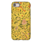 Sweet Summer - Painted Chinese Silk Iphone Case, 8 / Matte, Yellow Floral Patterned Phone Case