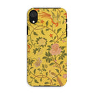 Sweet Summer - Painted Chinese Silk Iphone Case, Xr / Matte, Yellow Phone Case Floral Bird Pattern