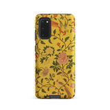 Sweet Summer - Painted Chinese Silk Samsung Case, Galaxy S20 / Matte, Yellow Phone Case Floral Bird Pattern