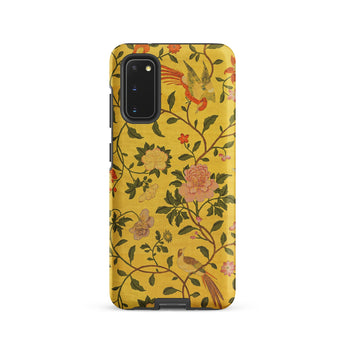 Sweet Summer - Painted Chinese Silk Samsung Case, Galaxy S20 / Matte, Yellow Phone Case Floral Bird Pattern