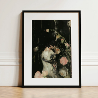 Sweet Surrender - Gay Neo-romantic Art Print / Canvas, 12x16’’ / 31x41cm / Black Frame / Matboard, Posters Prints & Visual Artwork, Toby
