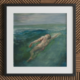 Swimmer - John La Farge Art Print / Canvas, Enters La Farge’s, Farge’s Picture Plane, Picture Plane Diagonally, Flesh-toned Form Cutting,
