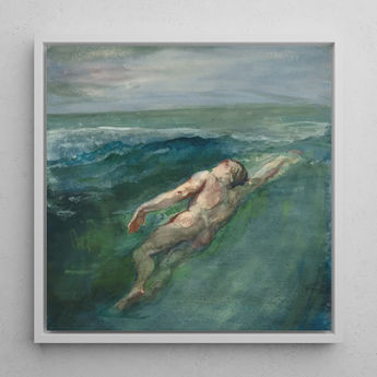 Swimmer - John La Farge Art Print / Canvas, Enters La Farge’s, Farge’s Picture Plane, Picture Plane Diagonally, Flesh-toned Form Cutting,