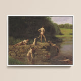 Swimming Hole - Thomas Eakins Art Print / Canvas, 16x12’’ / 41x31cm / White Frame, Posters Prints & Visual Artwork, Toby Leon