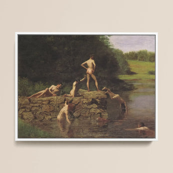 Swimming Hole - Thomas Eakins Art Print / Canvas, 16x12’’ / 41x31cm / White Frame, Posters Prints & Visual Artwork, Toby Leon