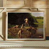 Swimming Hole - Thomas Eakins Art Print / Canvas Framed Classical Painting Swimmers Hole Thomas Eakins, Swimming Captures, Robust