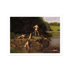 Swimming Hole - Thomas Eakins Art Print, Classical Painting Boys Stone Ledge River