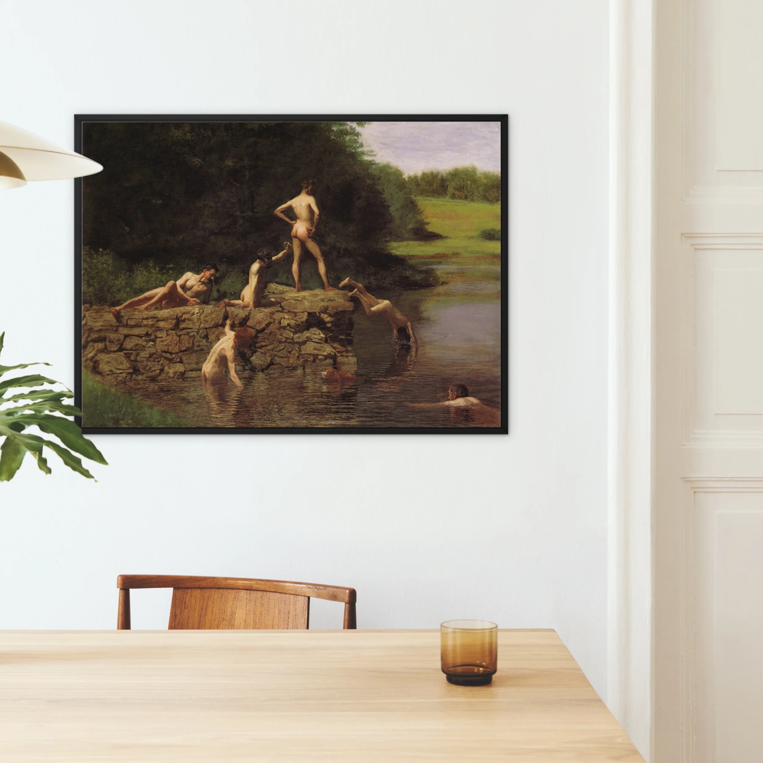 Swimming Hole - Thomas Eakins Framed Canvas Posters Prints & Visual Artwork