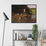 Swimming Hole - Thomas Eakins Framed Canvas, Framed Painting People Hole