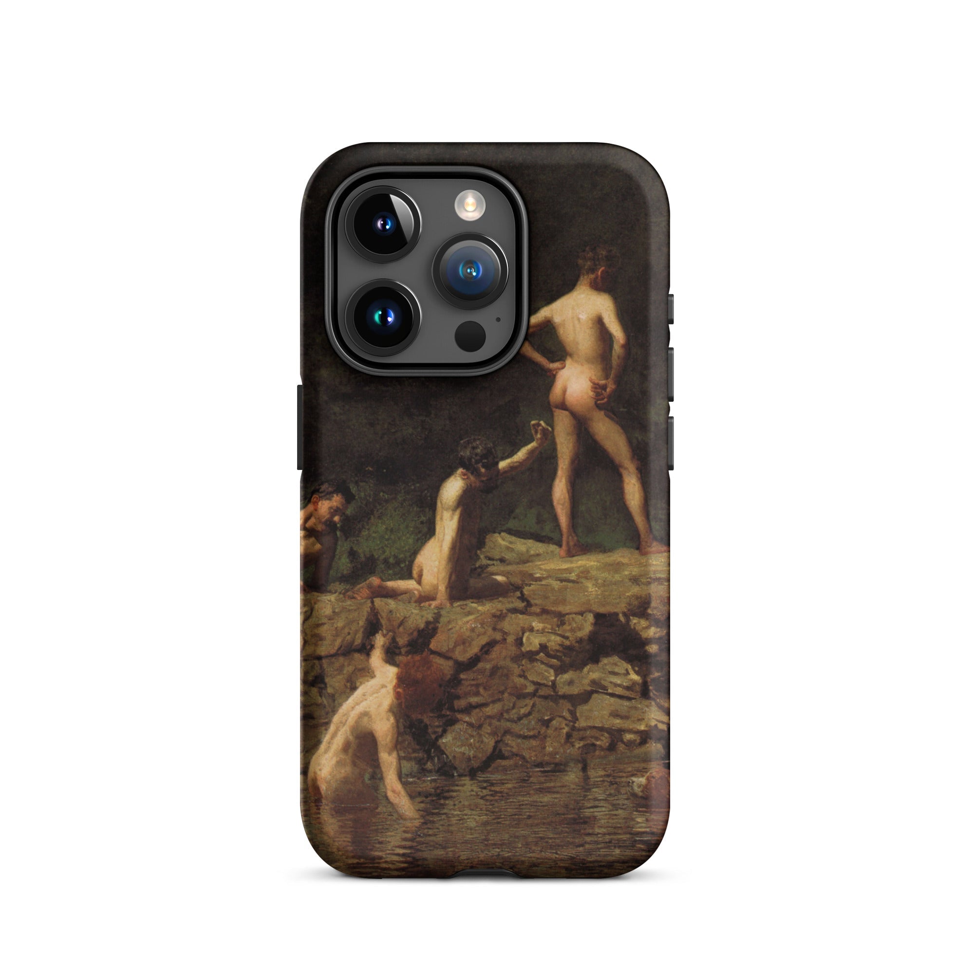 Swimming Hole Thomas Eakins Iphone Case, 15 Pro / Matte, Black Iphone Case Painting Nude Men