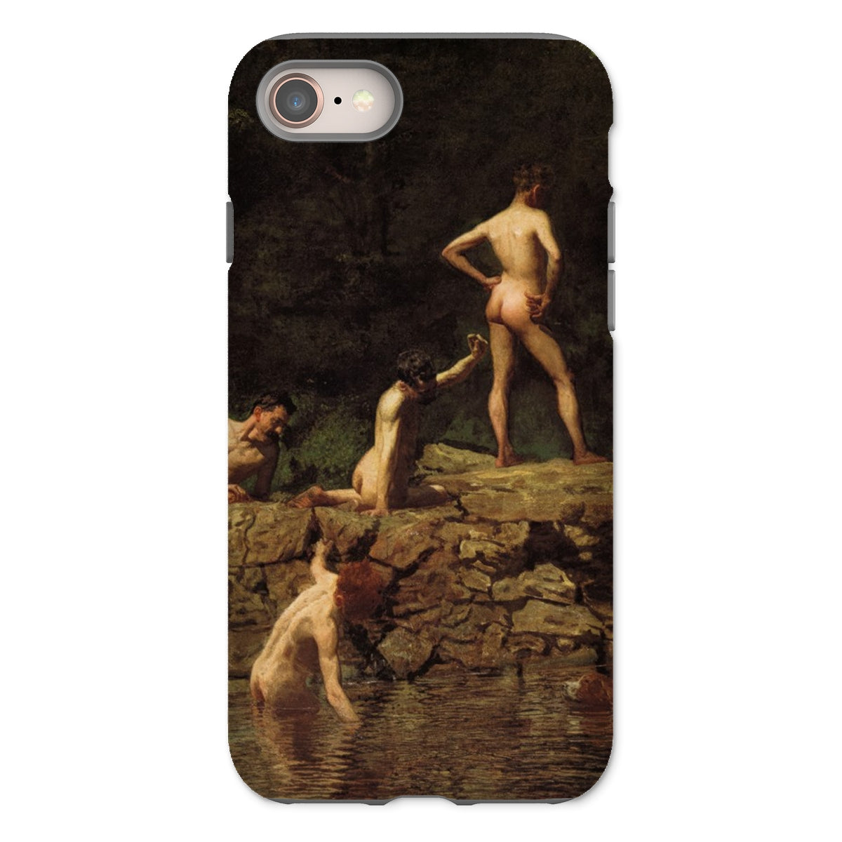 Swimming Hole Thomas Eakins Iphone Case, 8 / Matte, Phone Case Classical Painting Nude Figures Rocky Outdoor