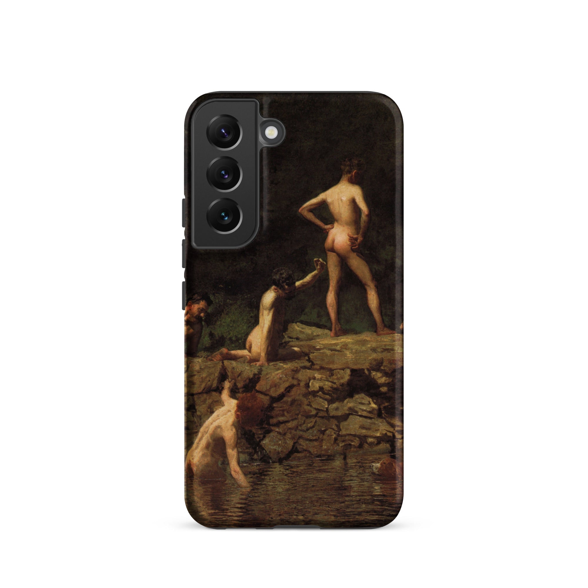 Swimming Hole Thomas Eakins Samsung Case, Galaxy S22 / Matte, Black Smartphone Case Classical Painting Nude Figures Body