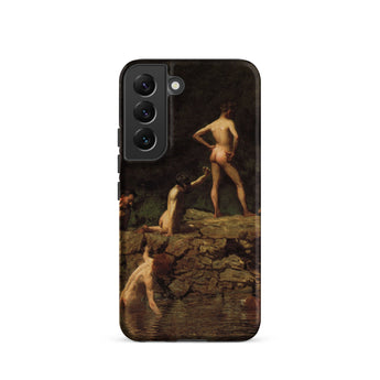 Swimming Hole - Thomas Eakins Samsung Case, Galaxy S22 / Matte, Black Smartphone Case Classical Painting Nude Figures Body