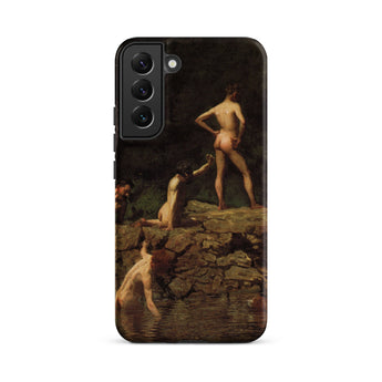 Swimming Hole - Thomas Eakins Samsung Case, Galaxy S22 Plus / Matte, Black Smartphone Case Classical Painting Male Nudes