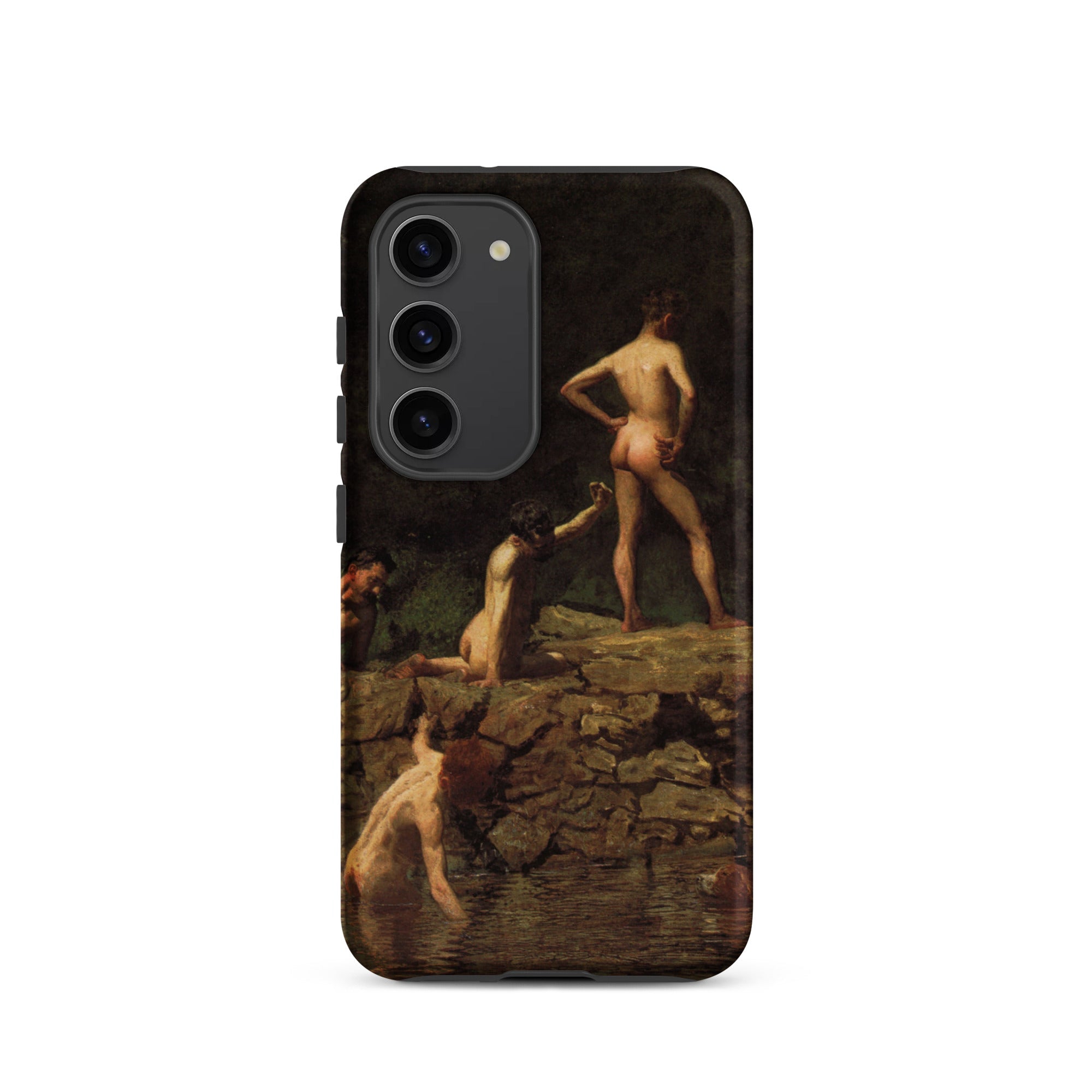 Swimming Hole Thomas Eakins Samsung Case, Galaxy S23 / Matte, Black Smartphone Case Classical Painting Nude Figures