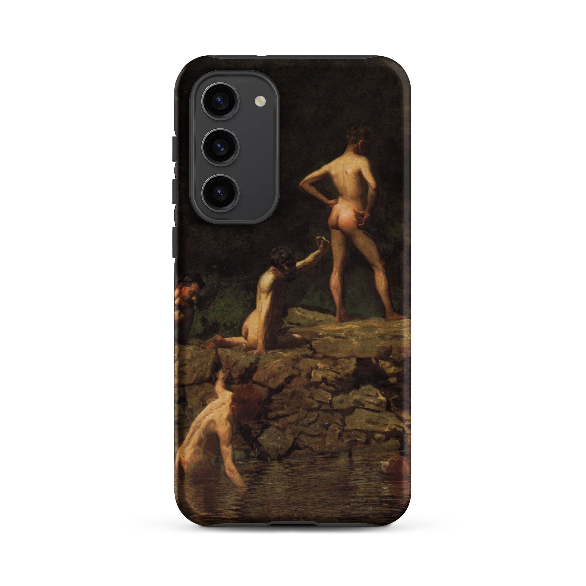 Swimming Hole Thomas Eakins Samsung Case, Galaxy S23 Plus / Matte, Black Phone Case Classical Painting Nude Figures Body
