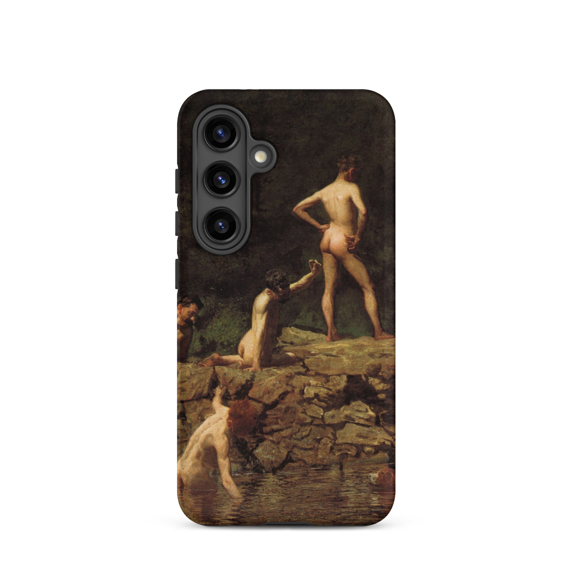 Swimming Hole Thomas Eakins Samsung Case, Galaxy S24 / Matte, Black Phone Case Classical Painting Nude Figures Body