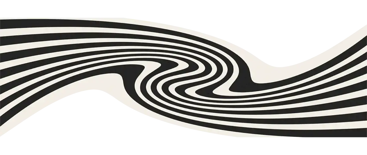 Swirling black and white striped pattern on a stylish iPhone case for modern art lovers