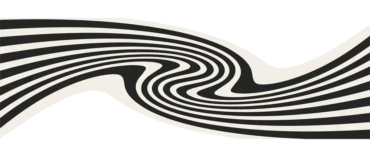 Swirling black and white striped pattern on an iPhone case for modern art lovers