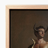 Framed Canvas Print Classical-style Portrait Man Dark Horns Gay Matador’s Bravado, Matador Fashionista Art, Meets Queer Sensuality