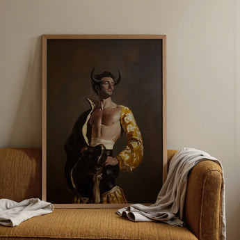 Swish Pricks - Gay Matador Fashionista Art Print / Canvas Framed Portrait Man Dark Horns Ornate Black Gold Gay Matador’s Bravado, Matador