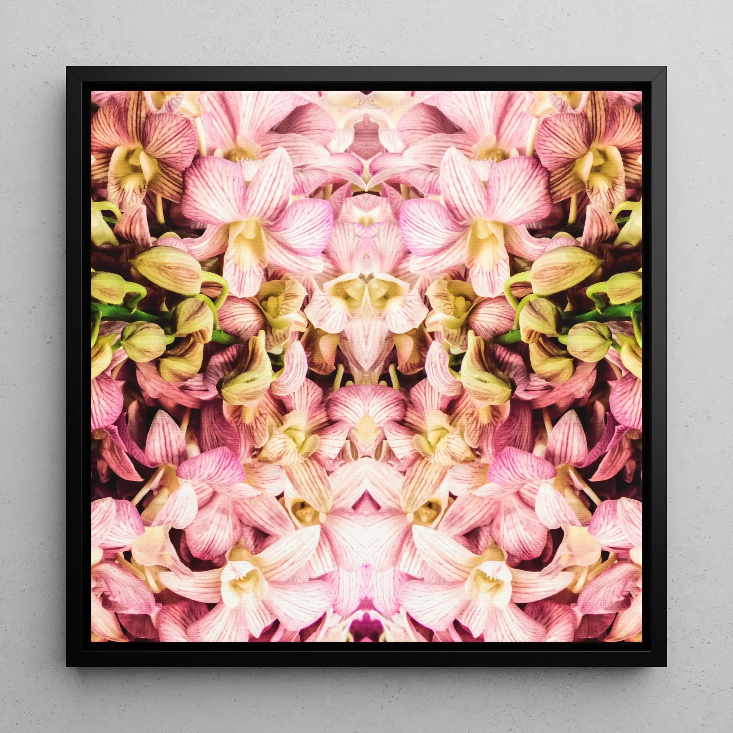 Pretty in Pink - Kaleidoscopic Orchid Art Framed Canvas Posters Prints & Visual Artwork