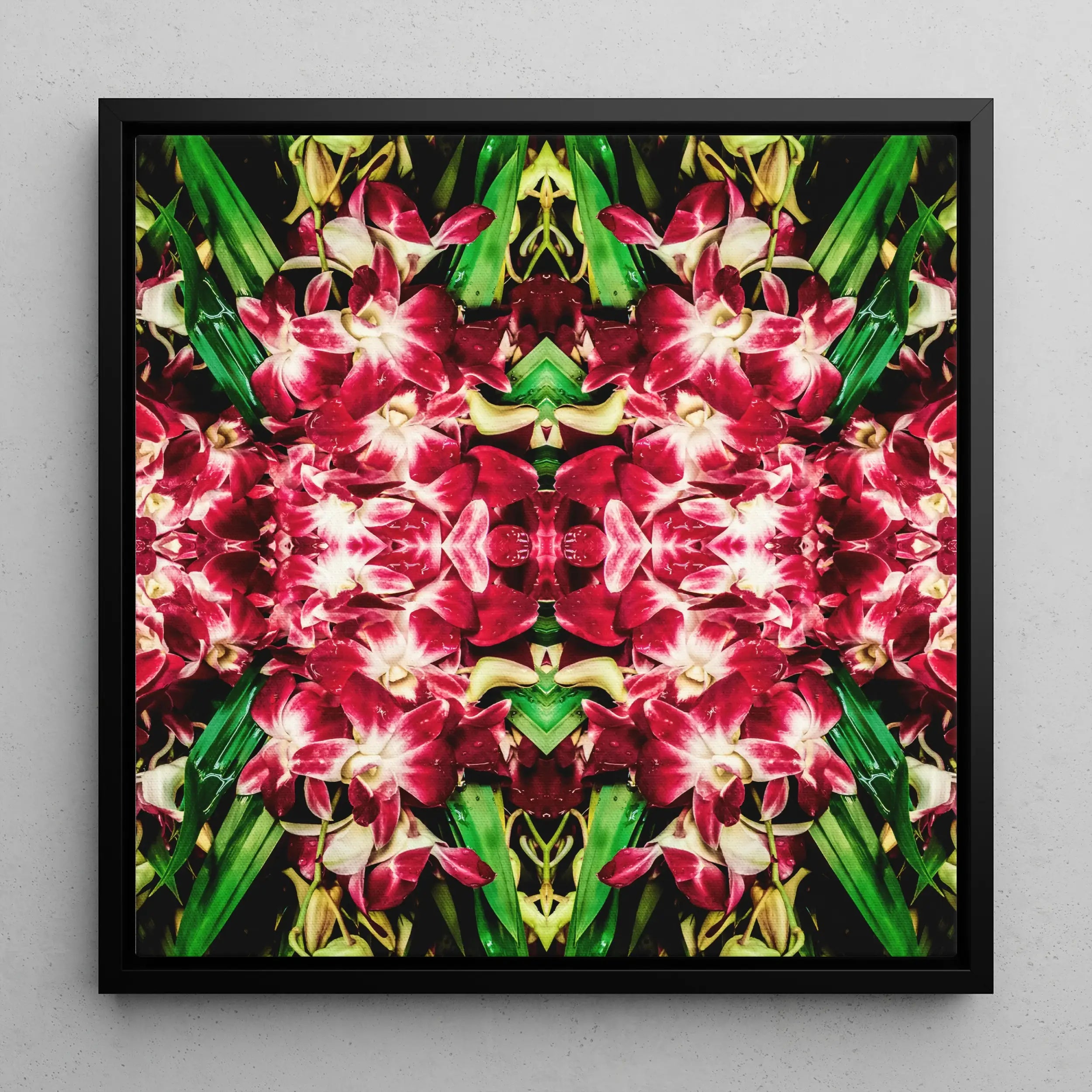 Ruby Reds - Bangkok Flower Market Orchid Art Framed Canvas Posters Prints & Visual Artwork