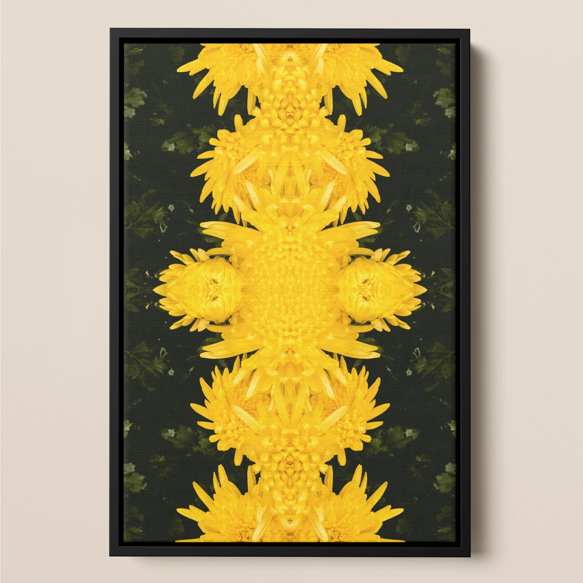 Tweedledum - Chrysanthemum Op Art Framed Canvas Posters Prints & Visual Artwork