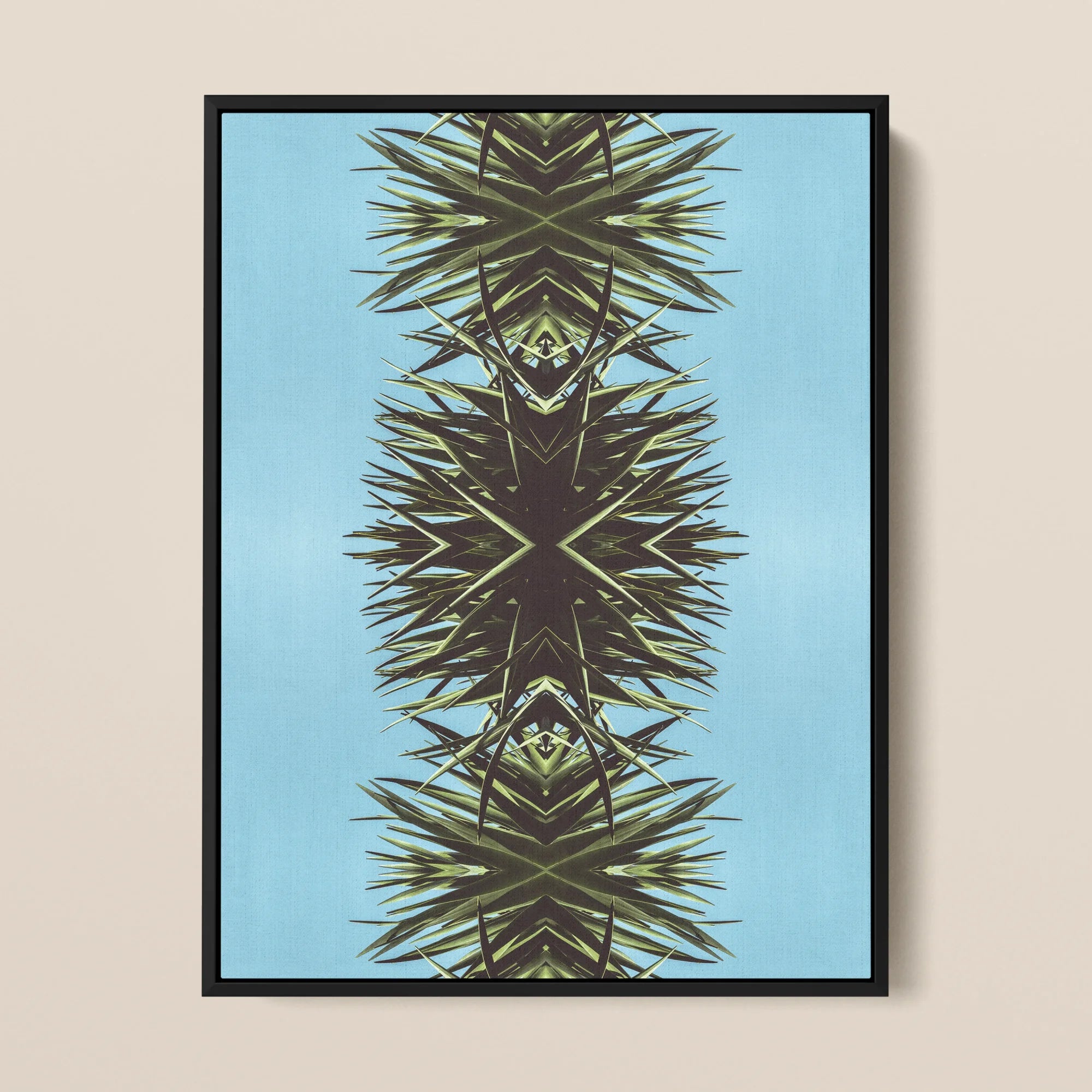 Pointy - Modern Mirrored Botanical Leaf Framed Canvas Posters Prints & Visual Artwork