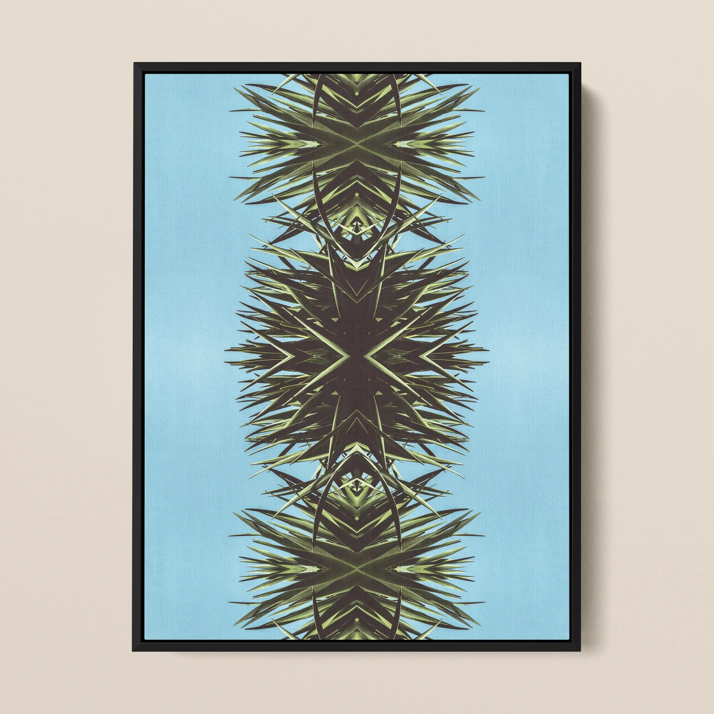 Pointy - Modern Mirrored Botanical Leaf Art Framed Canvas Posters Prints & Visual Artwork