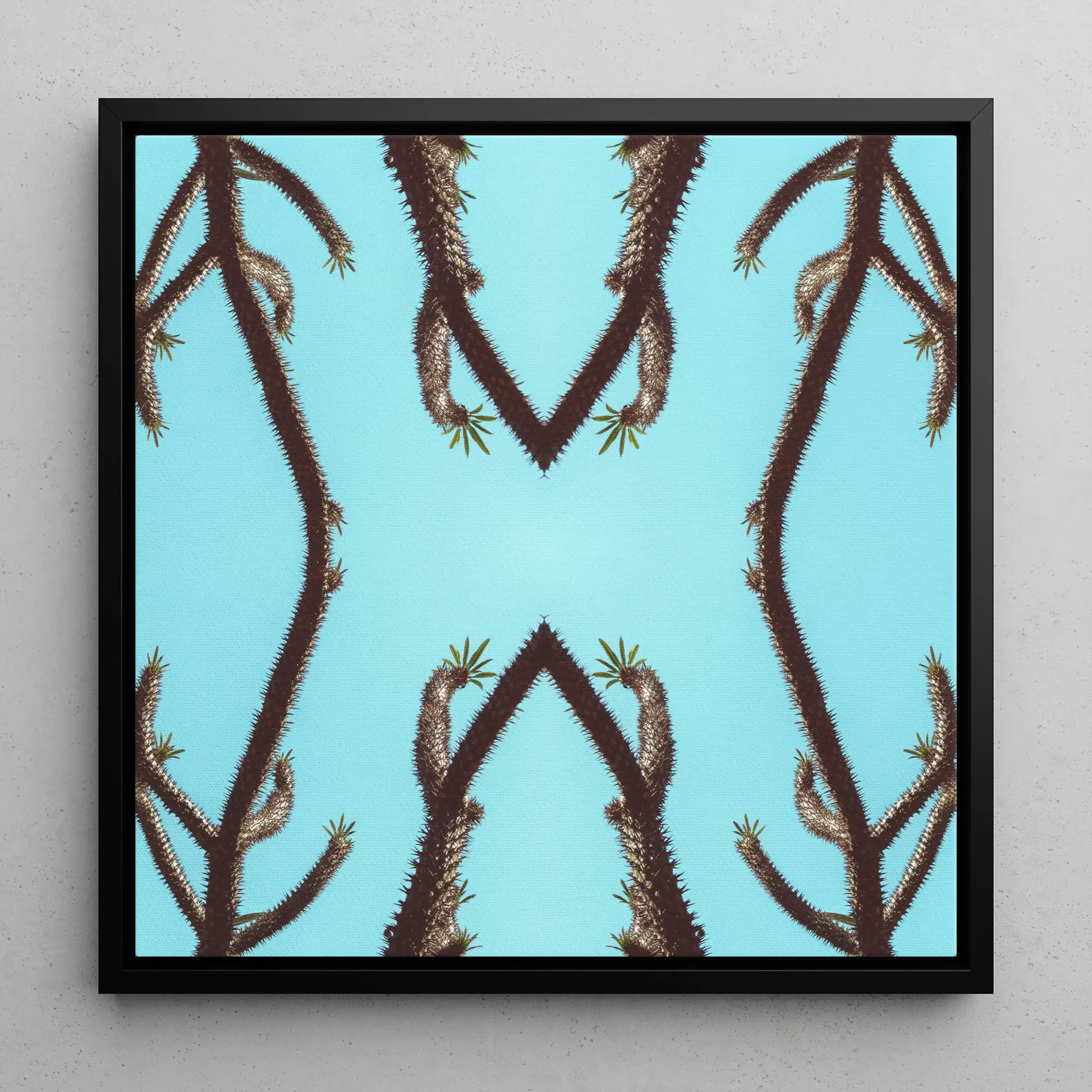 Chain Reaction - Trippy Cactus Succulent Art Framed Canvas Posters Prints & Visual Artwork