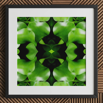 Emmène-moi chez ton Leader - Impression d'art Op Trippy Leaves, 12x12’’ / 31x31cm / Cadre noir / Passe-partout 2’’, Affiches, Impressions et Œuvres visuelles, Toby