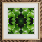 Take me to your Leader - Trippy Leaves Op Art Print, 12x12’’ / 31x31cm / Natural Frame / 2’’ Matboard, Framed Artwork Symmetrical Pattern