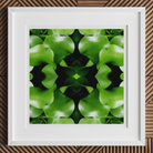 Take me to your Leader - Trippy Leaves Op Art Print, 12x12’’ / 31x31cm / White Frame / 2’’ Matboard, Framed Piece Abstract Art Symmetrical