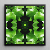 Take me to your Leader - Trippy Leaves Op Art Print / Canvas, 12x12’’ / 31x31cm / Black Frame, Posters Prints & Visual Artwork, Toby Leon