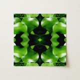 Take me to your Leader - Trippy Leaves Op Art Print / Canvas Vibrant Green Leaf Pattern Symmetrical Kaleidoscopic Design Square Botanical