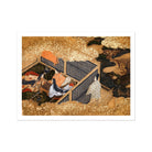 Tale of Genji Japanese Courtly Aesthetics Art Print, 32x24’’ / 81x61cm / Unframed, Japanese Screen Painting Figures