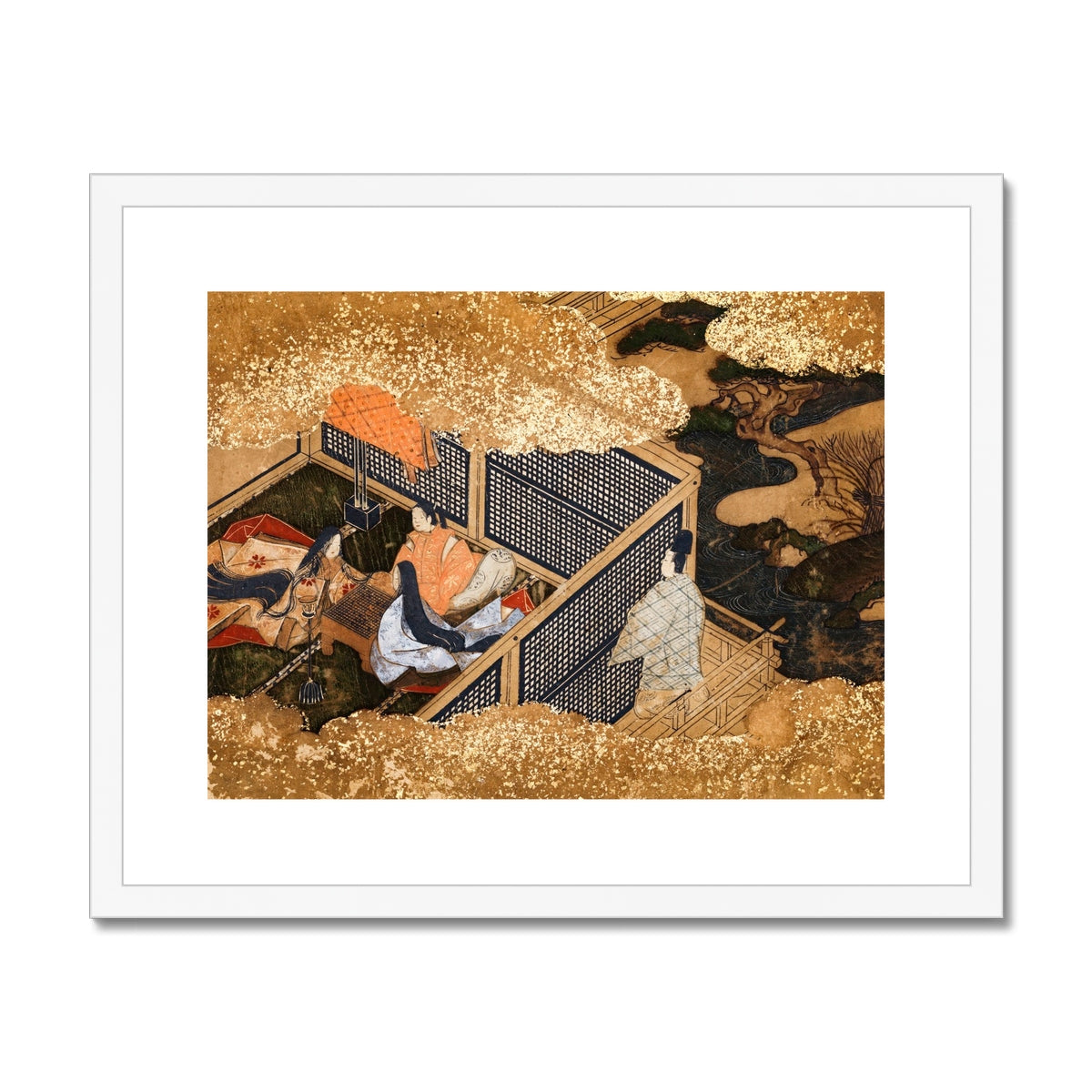 Tale of Genji Japanese Courtly Aesthetics Art Print, Japanese Artwork Figures