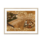 Tale of Genji Japanese Garden Woodblock Art Print, Framed Japanese Art Print